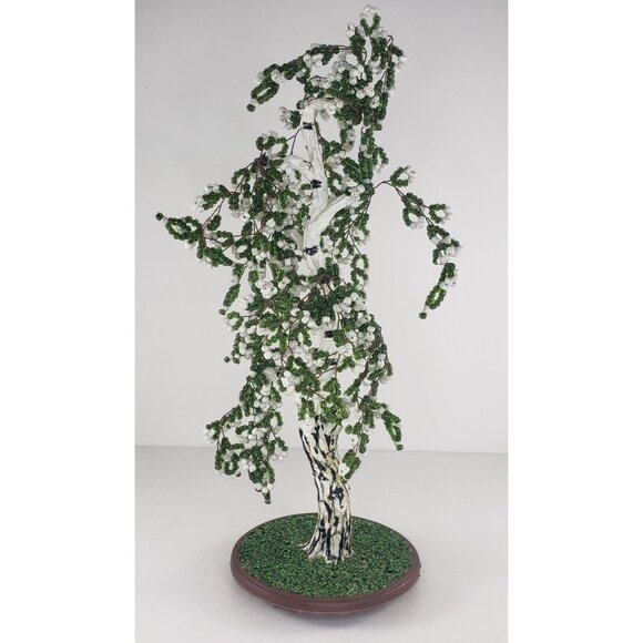 Vintage Seed Bead Tree Beaded Handmade 13" - Picture 2 of 12